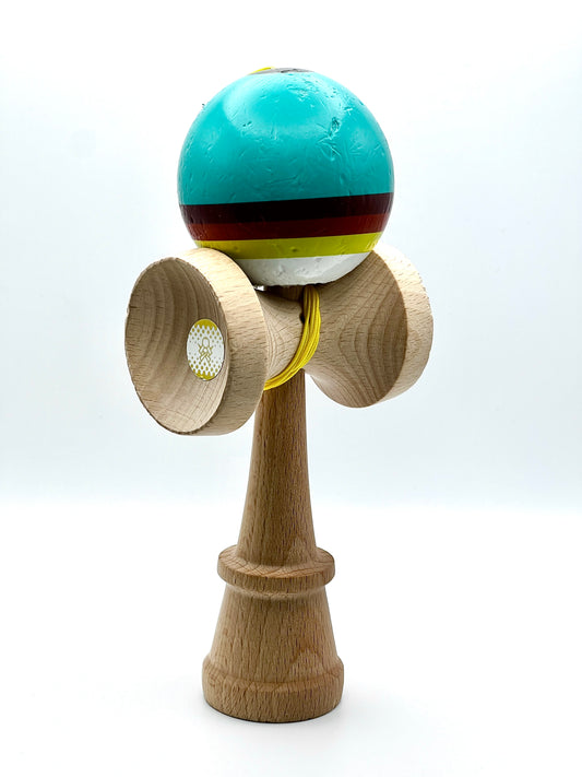 TRIPLE STRIPE - AQUA - LEGEND SHAPE - KENDAMA - B-GRADE